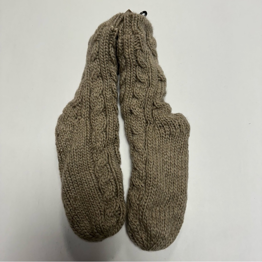 Express New With Tags Light Brown Knit Slipper Socks Size 6-10